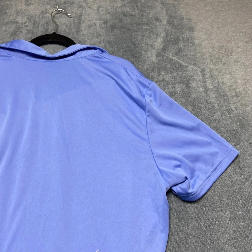 Adidas Polo Shirt Mens 2XL Blue Performance Short Sleeve Collared Casual Logo